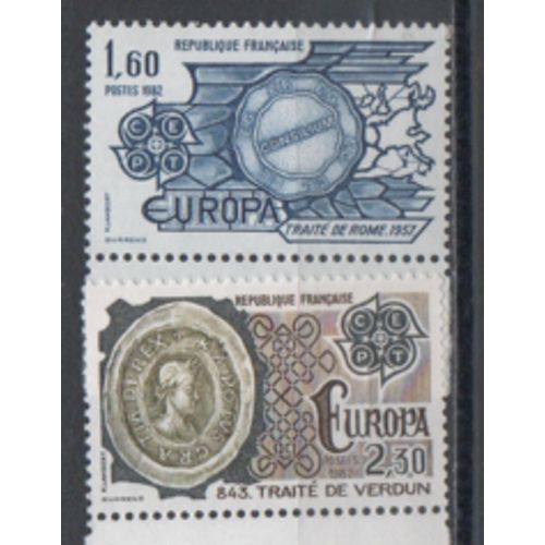 France 1982: Paire De Timbres Europa N° 2207 Et 2208.