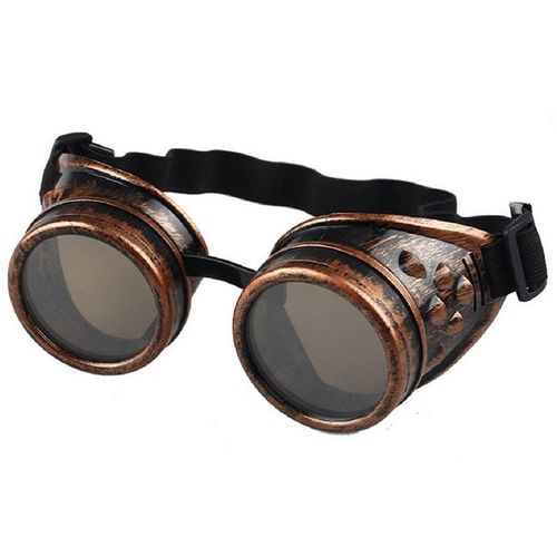 Yarui-World® Vintage Style Rétro Rouge Lunettes Steampunk Goggles Soudeur Rustique Gothique Cosplay Punk Cadeau Nf