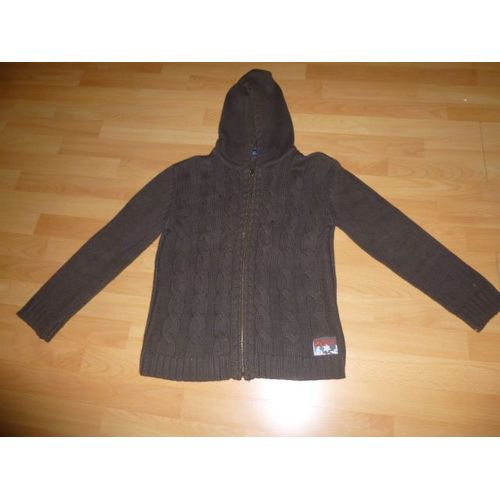 Gilet Sergent Major Marron À Capuche - 12 Ans