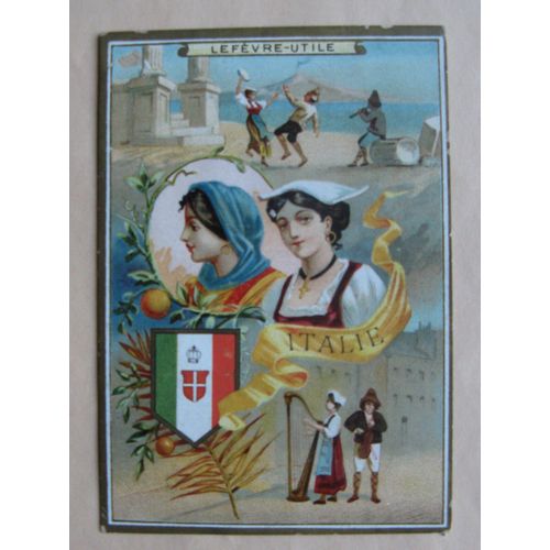 Chromo Publicitaire Ancien Lu "Italie" Lefevre Utile Nantes