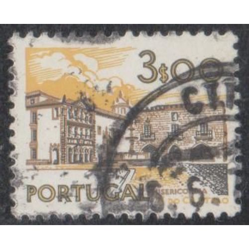Timbre Du Portugal N°1139 Y&t 3 E. Multicolore Vues Et Monuments Miséricorde Viana Do Castelo