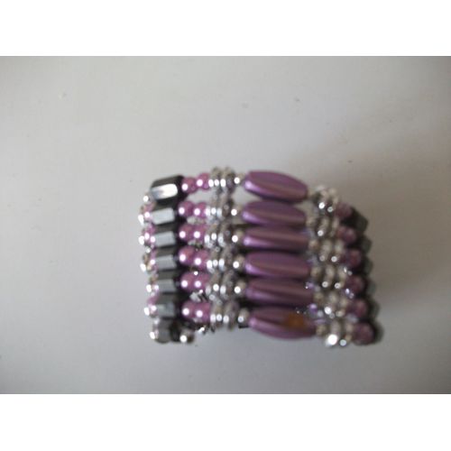 Bracelet Magnetique Violet En Forme De Coeur
