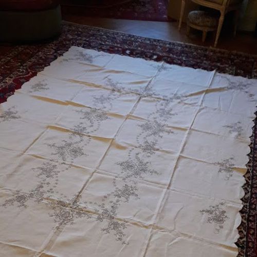 Nappe Coton Brodée Main