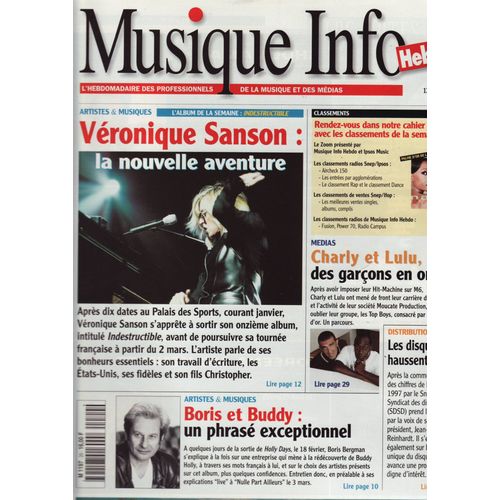 Musique Info Hebdo / 13-02-1998 N°20 : Véronique Sanson (2p) - Boris Bergman (1,5p)
