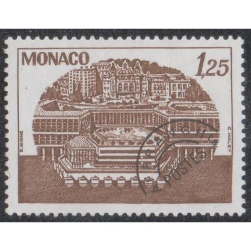 Timbre De Monaco N°P.R.56 Y&t 1,25 F. Brun Centre De Congrès