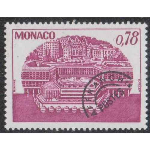 Timbre De Monaco N°P.R.55 Y&t 78 C. Lilas-Rouge Centre De Congrès