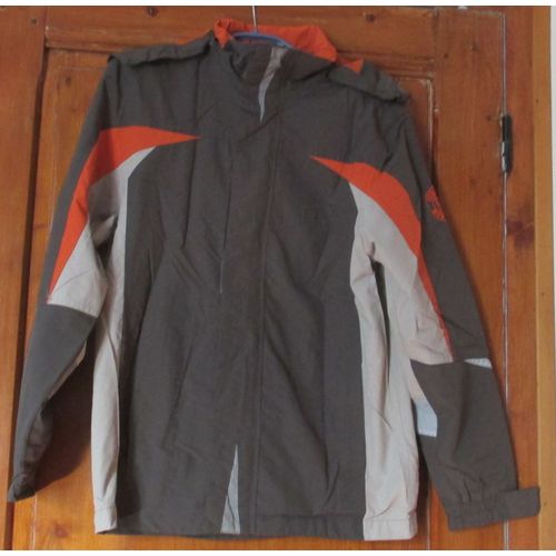 Blouson Coupe-Vent Gris Avec Gilet Intérieur Amovible Orange-Modèle Here There De C&a Avec Logo Revelstoke 052-Taille 14ans (158cm)-Capuche Amovible Et Plusieurs Poches-Polyester Et Coton