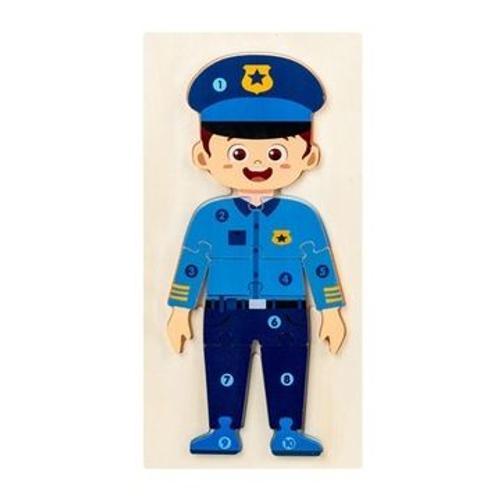 Jouets Montessori, Puzzle De Dessin Anim¿¿, Policiers Gm6433