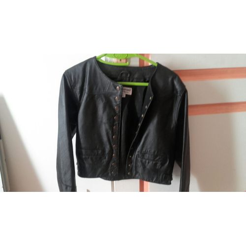 Blouson Territory Cuir Cuir 38 Noir 