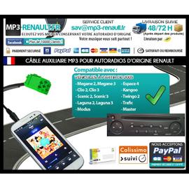 Câble AUX MP3 Bluetooth Renault Clio 3 Clio 2 Megane 2 Laguna