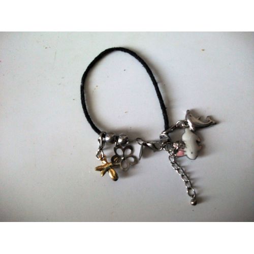 Bracelet  De Cuir Avec Des Charms