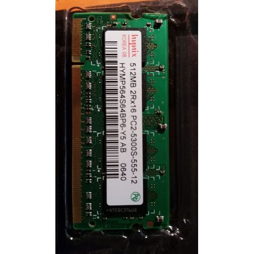 Mémoire HYNIX 512 MB 2Rx16 PC2-5300S-555-12 