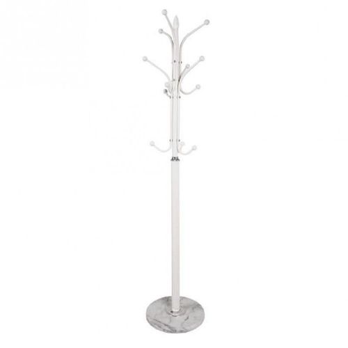 Porte manteaux 12 boules 177 cm blanc et chromé