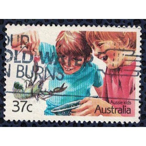 Australie 1987 Oblitéré Used Garçons Avec Une Écrevisse Su