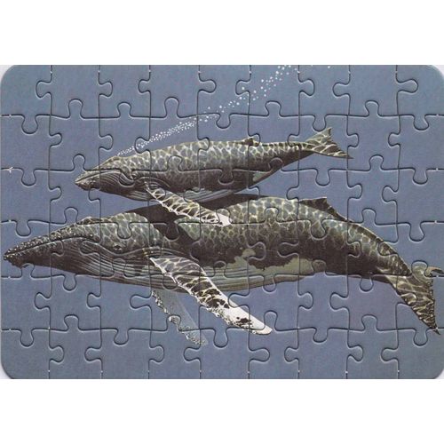 Mini Puzzle Schmidt, 54 Pîèces, Baleine Et Baleineau (N° 93316.9) Taille : 12,5 X 17,5cm