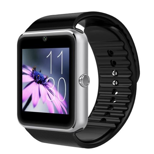 Gt08 Bluetooth Smartwatches Téléphones Portables Avec Carte Sim Gsm Gprs Pour Android Samsung Htc Argent Noir