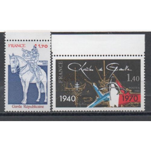 France 1980: Lot De 2 Timbres N°  2114 Et 2115.