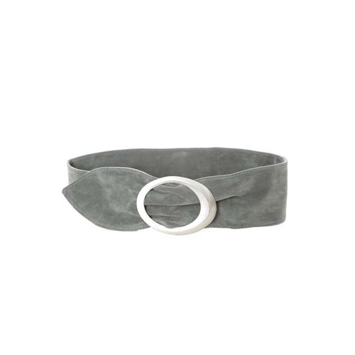 Miss Wear Line - Ceinture Grise Effet Daim À Boucle Ovale