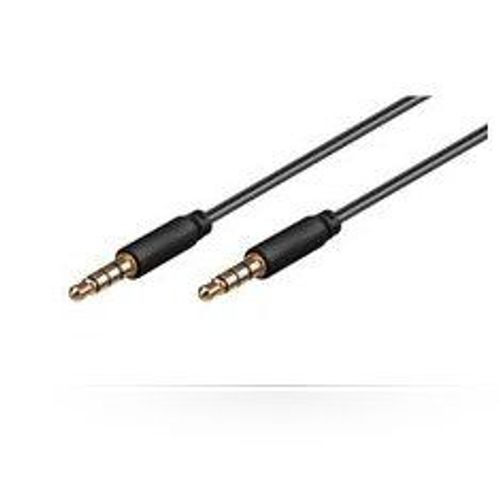 MicroConnect - Câble audio - mini jack 4 pôles mâle pour mini jack 4 pôles mâle - 1 m - noir