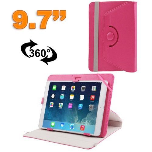 Housse Universelle Tablette 9.7 Pouces Étui 360° Simili Cuir Rose