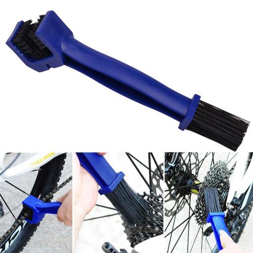 Ckeyin Brosse Nettoyant Durable Cyclisme Vélo Moto Chaîne Outil De Nettoyage&nettoyeur De Pinceaux Grunge (25x4.6x3.1cm)- Bleu