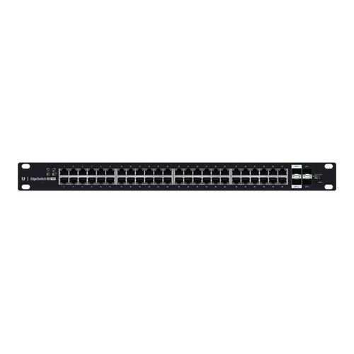 Ubiquiti EdgeSwitch 48 - Commutateur - Géré - 48 x 10/100/1000 (PoE+) + 2 x Gigabit SFP / 10 Gigabit SFP+ + 2 x SFP - Montable sur rack - PoE+