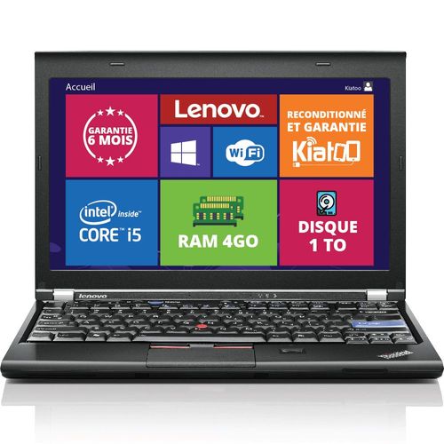Lenovo Thinkpad X220 Ultrabook - 12,5" Core i5 - 2,5 Ghz - Ram 4 Go - DD 1 To - PC Portable reconditionné