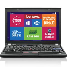 Lenovo Thinkpad X220 Ultrabook - 12,5" Core i5 - 2,5 Ghz - Ram 8 Go - DD 250 Go - PC Portable reconditionné