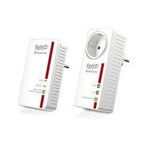 AVM FRITZ!Powerline 1220E - - kit d'adaptation pour courant porteur - - 1GbE, HomePlug AV (HPAV) 2.0, IEEE 1901 - Branchement mural (pack de 2)