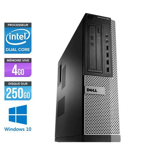 Dell Optiplex 790 Desktop - Intel Pentium G630 / 2.70 GHz - RAM 4 Go - HDD 250 Go - DVD - GigaBit Ethernet - Windows 10 Professionnel