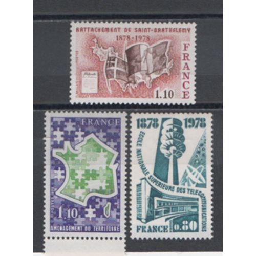 France 1978: Lot De 3 Timbres N°  1984 Et 1985 Et 1995.