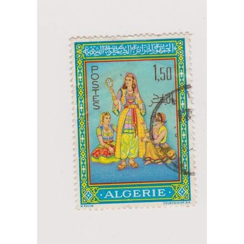 Timbre Algérie Femme Coutumes Costumes 