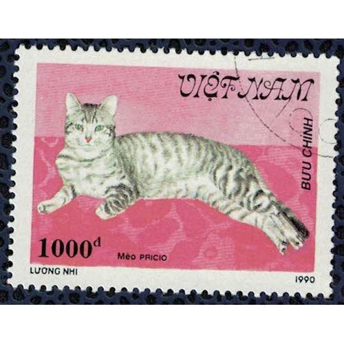 Vietnam 1990 Oblitéré Rond Used Cat Chat Pricio Su