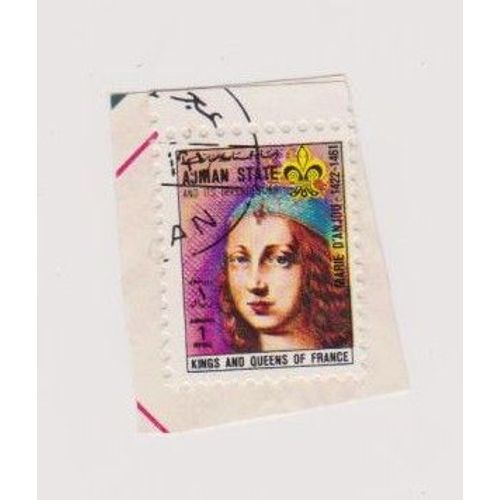 Timbre Ajman State Emirats Arabes Unis Roi Et Reine De France Marie D'anjou 