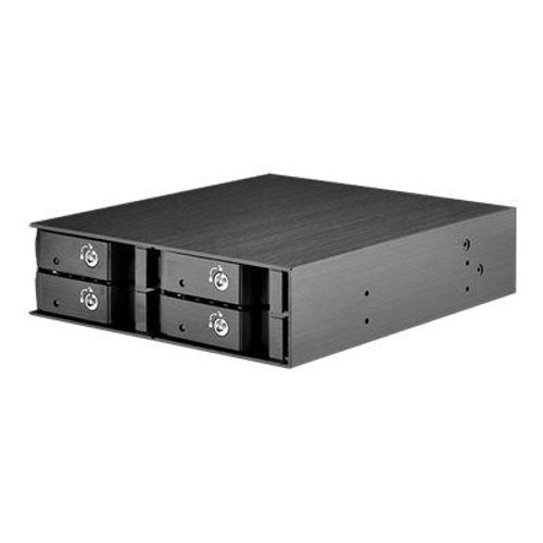 SilverStone FS204 - Compartiment pour lecteur de support de stockage - 2.5" - 5,25 pouces à 4 x 2,5 pouces - noir