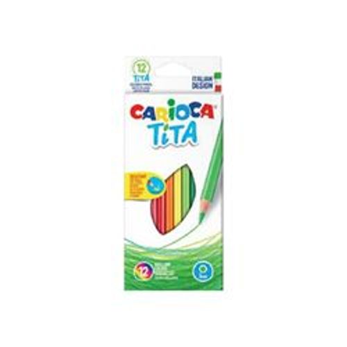 Carioca Tita - Crayon De Couleur - Couleurs Brillantes Assorties - 3 Mm - Pack De 12