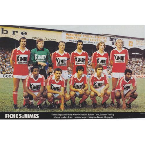 Fiche Tele Poche " Fiche 5 Equipe De Nimes" Foot-Ball