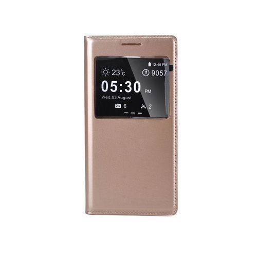 Housse Etui Coque View Gold Samsung Galaxy A3 (2015) Or