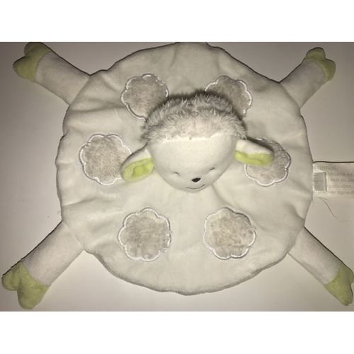 Doudou Mouton Agneau Blanc Anis Plat Brioche Peluche Jouet Éveil Bébé Comforter Plush White Sheep 