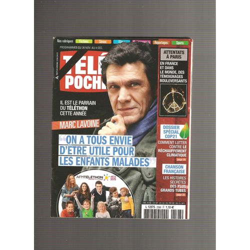 Télé Poche 2598 Marc Lavoine Attentats A Paris Chanson Francaise