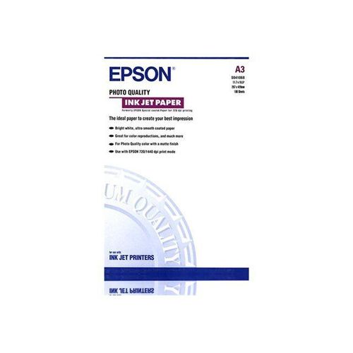 Epson Photo Quality Ink Jet Paper - Papier couché mat - A3 (297 x 420 mm) - 102 g/m² - 100 feuille(s) - pour Stylus Pro 4900 Spectro_M1; SureColor P400, P800, SC-P10000, P20000, P400, P6000...