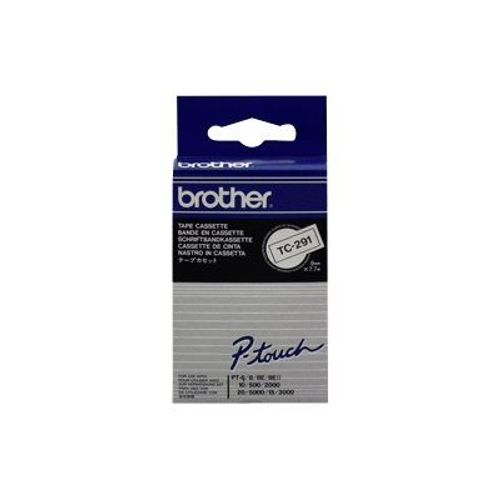 Brother - Ruban laminé - noir, blanc - Rouleau (0,9 cm) 1 rouleau(x) - pour P-Touch PT-15, PT-20, PT-2000, PT-3000, PT-500, PT-5000, PT-6, PT-8, PT-8E