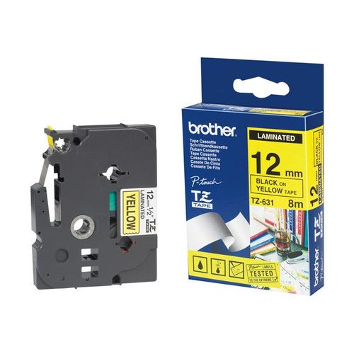 Brother - Noir, transparent - Rouleau (1,2 cm x 7,7 m) 1 unités bande imprimante - pour P-Touch PT-15, PT-20, PT-2000, PT-3000, PT-500, PT-5000, PT-6, PT-8, PT-8E