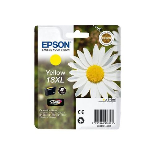 Epson 18XL Pâquerette - Cartouche d'encre Jaune authentique - emballage coque avec alarme radioélectrique/ acoustique - pour Expression Home XP-212, 215, 225, 312, 315, 322, 325, 412, 415, 422, 425