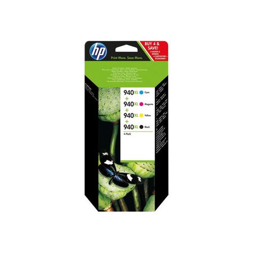 HP 940XL - Pack de 4 - à rendement élevé - noir, jaune, cyan, magenta - originale - cartouche d'encre - pour Officejet Pro 8000, 8500, 8500 A909a, 8500A, 8500A A910a