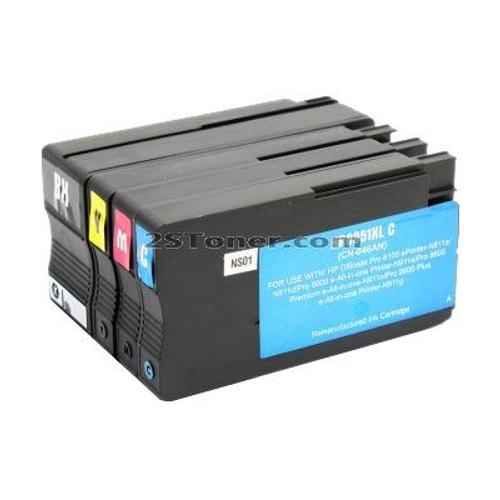 2S Toner - Pack de 4 - à rendement élevé - noir, jaune, cyan, magenta - remanufacturé - cartouche d'encre (équivalent à : HP 951XL, HP 950XL) - pour HP Officejet Pro 251dw, 276dw, 8100, 8600...