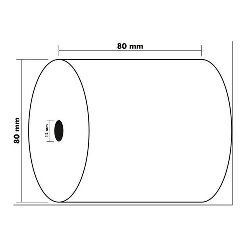 Exacompta - Papier pour reçus - Rouleau (8 cm x 76 m) - 55 g/m² - 1 rouleau(x)