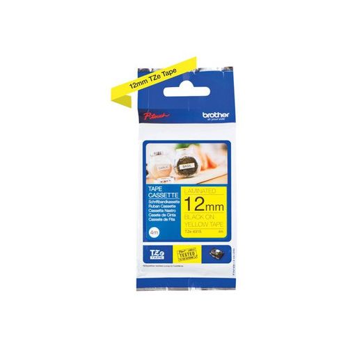 Brother Tze631s - Ruban Laminé - Noir Sur Jaune - Rouleau (1,2 Cm X 4 M) 1 Rouleau(X) - Pour P-Touch H100, Pt-1010, 190, 3600, E300, H101, H105, H110, H75, P750; P-Touch Edge Pt-P750