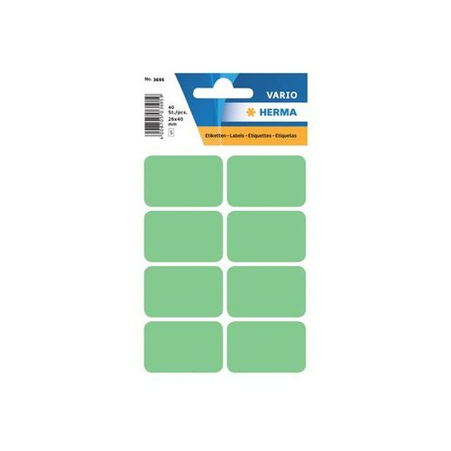 HERMA Vario - Étiquettes papier adhésives permanentes mates - vert - 26 x 40 mm 40 étiquette(s) ( 5 feuille(s) x 8 )
