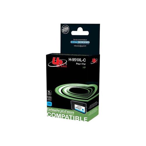 UPrint H-951XLC - 25 ml - XL Capacity - cyan - remanufacturé - cartouche d'encre (équivalent à : HP 951XL) - pour HP Officejet Pro 251dw, 276dw, 8100, 8600, 8600 N911a, 8610, 8615, 8616, 8620...